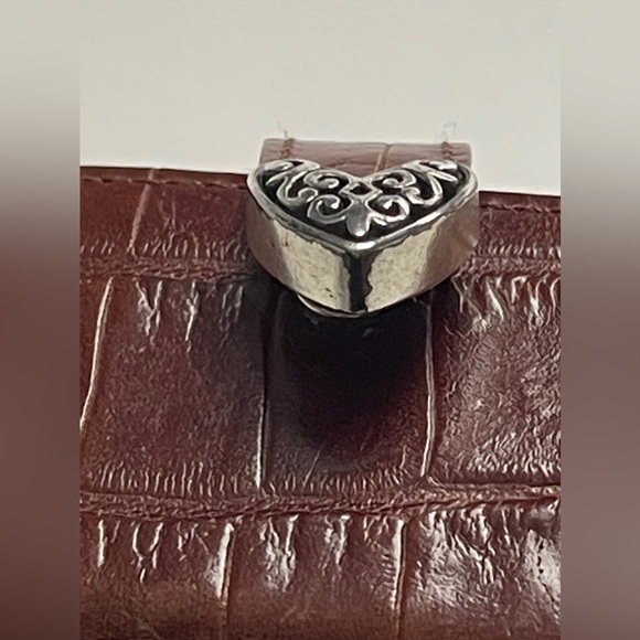 Vintage Brighton “One World” Faux-Croc Key Chain Purse Charm w/ Photo Locket - Picture 10 of 12